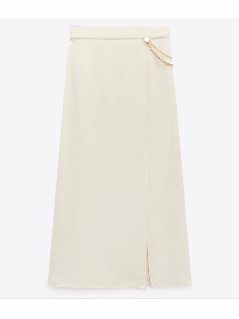 Zara Cream Maxi Pencil Skirt with Slit for Work